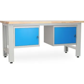 Dílenský stůl Dílenský stůl Solid OAK-11, 180 cm, 2 závěsné boxy, dub