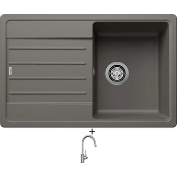 Kuchyňský dřez Granitový dřez SET Blanco LEGRA 45 S šedá vulkán 527268 + Blanco MIDA-S chrom 521454