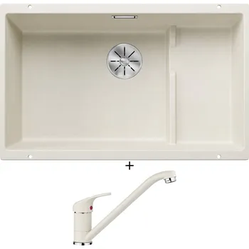 Granitový dřez Dřez pod desku SET Blanco SUBLINE 700 U Level bílá soft + koš z nerezu 527171 + Blanco DARAS bílá soft 526935