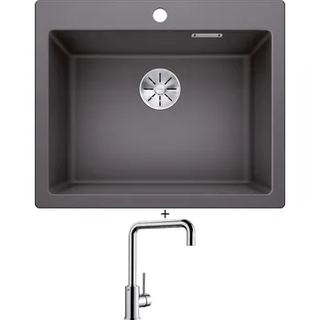 Granitový dřez Granitový dřez SET Blanco PLEON 6 šedá skála 521679 + Blanco MILI chrom 519413