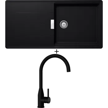 Kuchyňský dřez Granitový dřez SET Schock TIA D-100L Puro + Schock KAVUS 559027 Puro