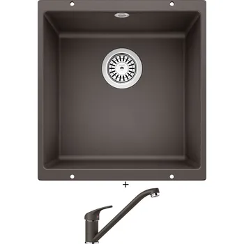 Granitový dřez Dřez pod desku SET Blanco ROTAN 400 U kávová 521337 + Blanco DARAS kávová 517729