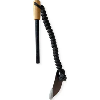 Vybavení pro přežití PKshop Křesadlo M s rukojetí JASAN 35 mm, paracordem a škrtadlem knife Barva paracordu: červená