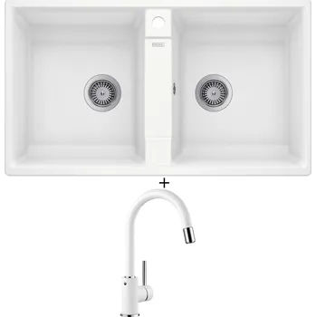 Granitový dřez Granitový dřez SET Blanco ZIA 9 bílá 516678 + Blanco MIDA-S bílá 521457