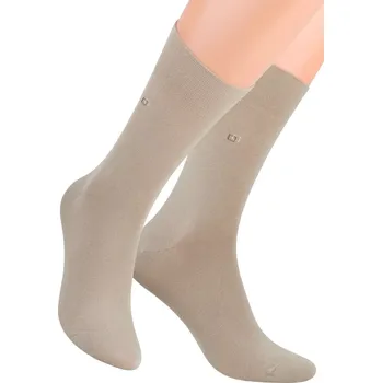 Dámské ponožky Pánské oblekové ponožky se vzorem dvou čtverců 056/1 STEVEN Barva/Velikost: béžová tmavá / 42/44