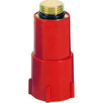 Umyvadlo Zátka 1/2" dlouhá, červená s kov. závitem