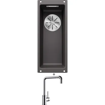 Kuchyňský dřez Dřez pod desku SET Blanco SUBLINE 160-U šedá skála 523397 + Blanco MILI chrom 519413