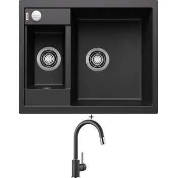 Granitový dřez Granitový dřez SET Blanco METRA 6 antracit s excentrem 516165 + Blanco MIDA-S antracit 521455