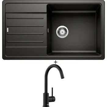 Kuchyňský dřez Granitový dřez SET BLANCO LEGRA XL 6 S černá 526087 + Blanco MIDA černá matná 526649