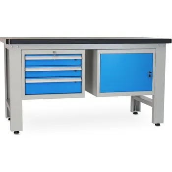 Dílenský stůl Dílenský stůl Solid MDF-31, 150 cm, 2 závěsné boxy, černá