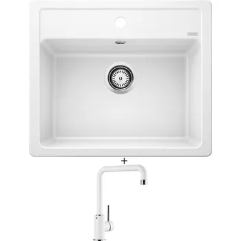 Kuchyňský dřez Granitový dřez SET Blanco LEGRA 6 bílá 523334 + Blanco MILI bílá 523107