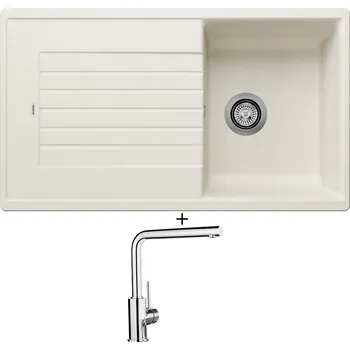 Kuchyňský dřez Granitový dřez SET Blanco ZIA 45 SL bílá soft 527201 + Blanco MILA chrom 519414