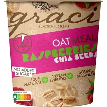 Graci Funkční ovesná kaše s malinami a chia semínky 50g