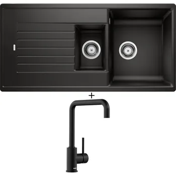 Granitový dřez SET Blanco ZIA 6 S černá 526021 + Blanco MILI černá matná 526665