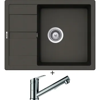 Granitový dřez Granitový dřez SET Schock MANHATTAN D-100 Asphalt + Schock EVINAS 577120 nerez