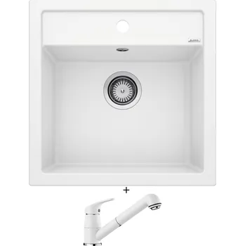 Kuchyňský dřez Granitový dřez SET Blanco DALAGO 5 bílá + Blanco DARAS-S bílá 517735