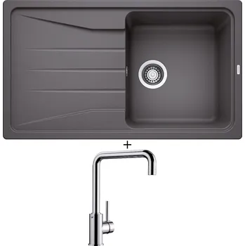 Kuchyňský dřez Granitový dřez SET Blanco SONA 5 S šedá skála 519672 + Blanco MILI chrom 519413
