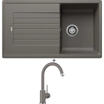 Kuchyňský dřez Granitový dřez SET Blanco ZIA 45 SL šedá vulkán 527384 + Blanco MIDA šedá vulkán 526965