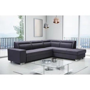 Obývací stěna Sedací souprava Davis tmavě šedá pravá