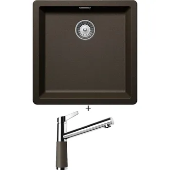 Granitový dřez Dřez pod desku SET Schock GREENWICH N-100 U Bronze + Schock SC-510 554000 Bronze