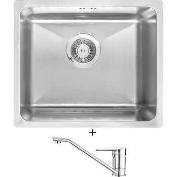 Kuchyňský dřez Nerezový dřez SET Deante EGERIA ZPE 010A nerez + Deante CORIO BFC 060M chrom