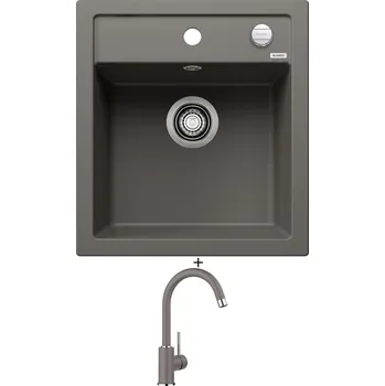 Granitový dřez Granitový dřez SET Blanco DALAGO 45 šedá vulkán s excentrem 527242 + Blanco MIDA šedá vulkán 526965