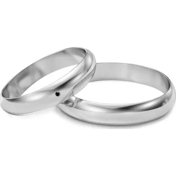 Prsten Snubní prstýnky z bílého zlata s černým diamantem, 4mm STOBR10003A + dárkové balení LUXUS zdarma