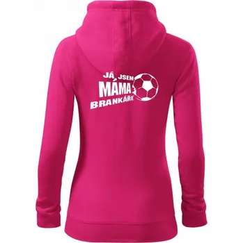 Dámská mikina Já jsem táta - máma brankáře - fotbal - Dámská mikina trendy zipper s kapucí - 2XL ( Purpurová )