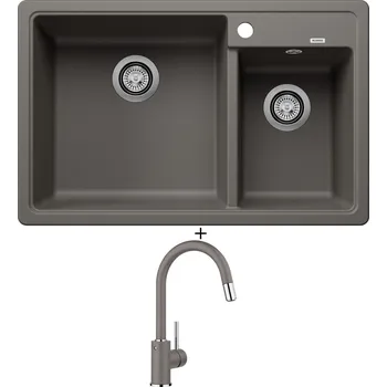 Granitový dřez Granitový dřez SET Blanco LEGRA 8 šedá vulkán 527272 + Blanco MIDA-S šedá vulkán 526967