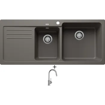 Granitový dřez Granitový dřez SET Blanco NAYA 8 S šedá vulkán 527315 + Blanco MIDA-S chrom 521454