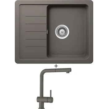 Granitový dřez Granitový dřez SET Schock TOLEDO D-100XS Silverstone + Schock EPOS 540127 Silverstone