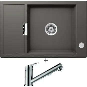 Granitový dřez Granitový dřez SET Schock MONO D-100XS Silverstone + Schock EVINAS 577120 nerez