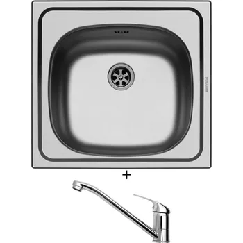 Nerezový dřez Nerezový dřez SET Pyramis E 33-46 nerez + Pyramis ASALIA chrom
