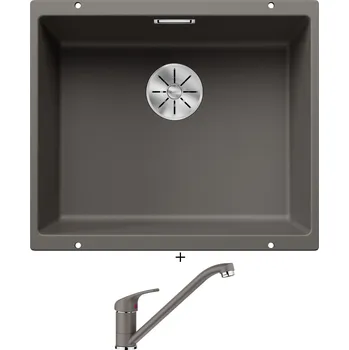Granitový dřez Dřez pod desku SET Blanco SUBLINE 500 U šedá vulkán 527353 + Blanco DARAS šedá vulkán 526934