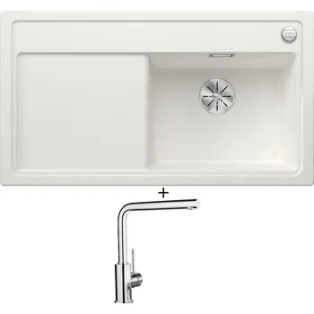 Granitový dřez Granitový dřez SET Blanco ZENAR 5 S bílá 523938 + Blanco MILA chrom 519414