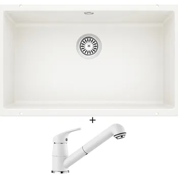 Granitový dřez Dřez pod desku SET Blanco ROTAN 700 U bílá 521346 + Blanco DARAS-S bílá 517735
