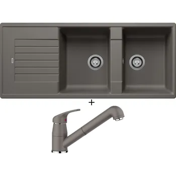 Granitový dřez Granitový dřez SET Blanco ZIA 8 S šedá vulkán 527392 + Blanco DARAS-S šedá vulkán 526936