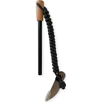 Vybavení pro přežití PKshop Křesadlo L s rukojetí BUK 35 mm, paracordem a škrtadlem knife Barva paracordu: hnědá