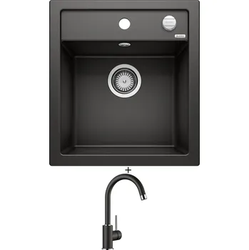 Granitový dřez SET Blanco DALAGO 45 černá s excentrem 525869 + Blanco MIDA černá 526145
