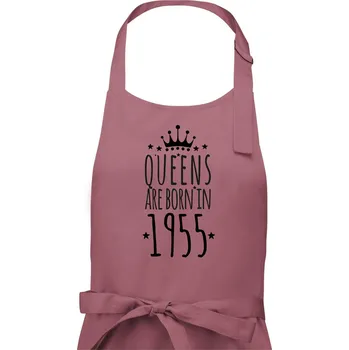 Kuchyňská zástěra Queens are born in 1955 - Dámská zástěra na vaření - Univerzální velikost ( Starorůžová )
