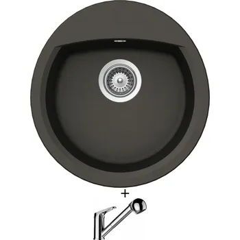 Granitový dřez Granitový dřez SET Schock MANHATTAN R-100 Asphalt + Schock COSMO 525122 chrom
