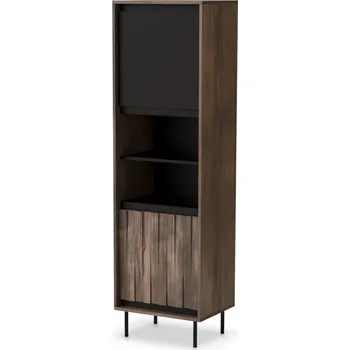 Knihovna Halmar Vitrína SWING ořech/černá