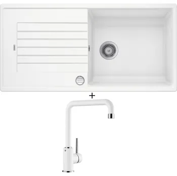 Granitový dřez Granitový dřez SET Blanco ZIA XL 6 S bílá + excentrické ovládání + Blanco MILI bílá 523107
