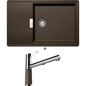 Kuchyňský dřez Granitový dřez SET Schock TIA D-100LS Bronze + Schock SC-510 554120 Bronze