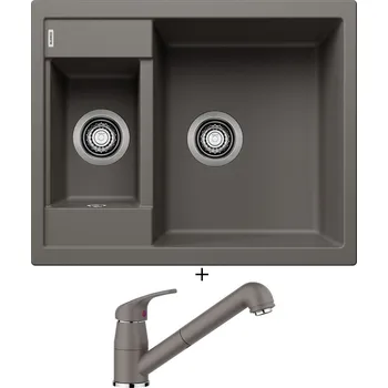 Granitový dřez Granitový dřez SET Blanco METRA 6 šedá vulkán 527296 + Blanco DARAS-S šedá vulkán 526936