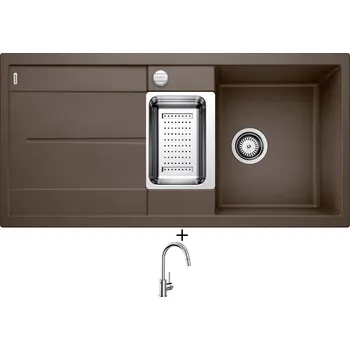 Granitový dřez Granitový dřez SET Blanco METRA 6 S kávová s excentrem 515045 + Blanco MIDA-S chrom 521454