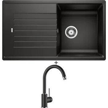 Kuchyňský dřez Granitový dřez SET Blanco ZIA 5 S černá 526016 + Blanco MIDA černá 526145