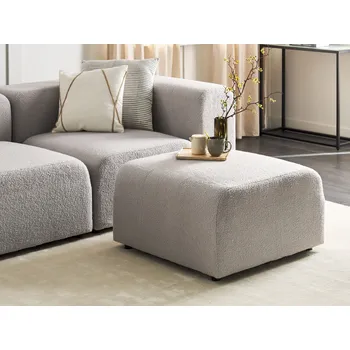 Taburet Taburet světle šedý buklé čalounění podnožka puf minimalistický styl Beliani