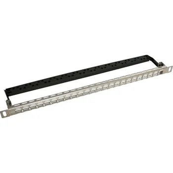 Rozvaděč Solarix Patch panel modulární neosazený 24 portů, nerez 0,5U