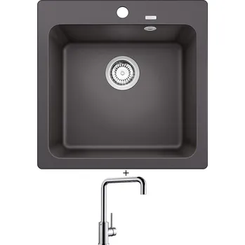 Granitový dřez Granitový dřez SET Blanco NAYA 5 šedá skála 526580 + Blanco MILI chrom 519413